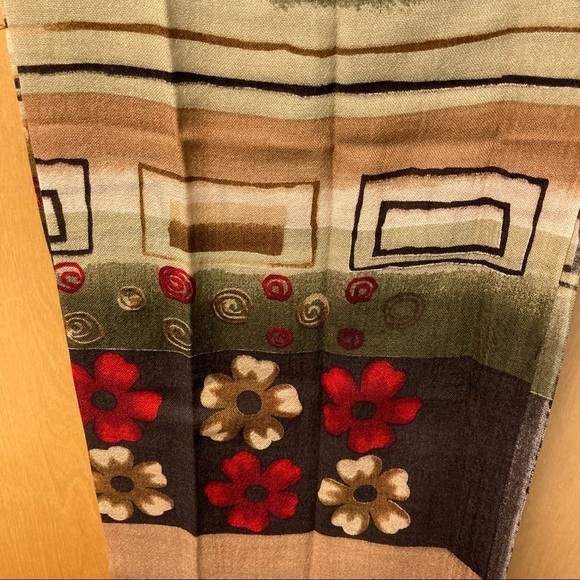SCARF 100% Pashmina South Western Floral Bohemian - Picture 2 of 5